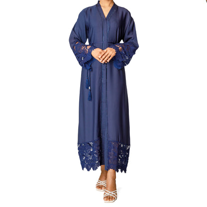 Luxury Lace Abaya (Navy)